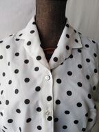 Bluzka biała w grochy z krótkimi rękawami - 38/40