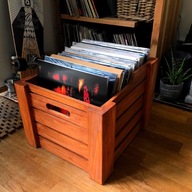 Skrzynka na winyle, pojemnik na drewno, donica.