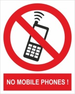 Naklejka PIKTOGRAM BHP, no mobile phones