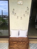 Skrzynia drewniana rustykalna, siedzisko, kufer.