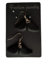 KOLCZYKI Z MODELINY FIMO WĄSY CZARNE WĄSY NA UCHO