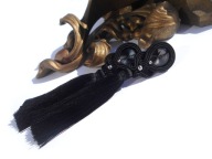 CZARNE KOLCZYKI SUTASZ boho chwost 100% hand made