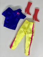 Barbie ubranie sportowe + buty czerwone kozaki