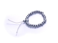 MALA buddyjska bransoletka gumka drewno srebrny