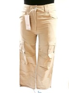 Spodnie dziewczęce Bojówki Kremowe R. 134