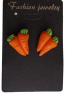 KOLCZYKI Z MODELINY MARCHEWKI WARZYWA SZTYFT CAROT