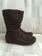 BOTKI(37) HUSH PUPPIES BRĄZ ZAMSZ OCIEPL JAK NOWE