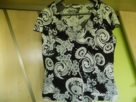 NEW LOOK BLUZKA CZARNO-BIAŁA WE WZORKI R.44