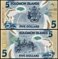 ~ Wyspy Salomona 5 dolarów P-New 2019 Polimer UNC