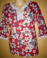 Tunika w kwiatki z koronką z USA rozmiar S