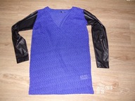 Sweterek z rękawami ze skóry Asos 36/S