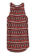H & M sukienka paski wzór oversize print y2k aztecki czerwona bordowa boho