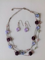 Zestaw biżuterii fioletowo-zielony naszyjnik + kolczyki Tranquil Avon