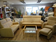 ZESTAW MARKOWY sofa 3 + sofa 2 + 1 fotel + puf