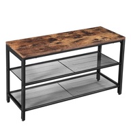 Szafka na buty 80x30x44,5 cm 2 poziomy brąz vintage LOFT półka siedzisko