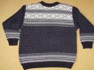 Sweter dziecięcy granatowy we wzorki