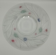 Duża misa szkło, widoczne liście, kolorowa, 34cm Szkło artystyczne