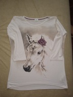 F&F t-shirt kremowy rozmiar około 140