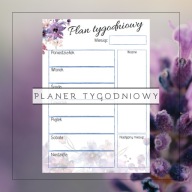 planer tygodniowy do wydruku PDF kalendarz kwiaty