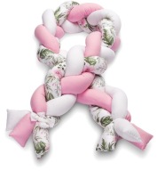 Ochraniacz do łóżeczka Sensillo gruby 210 cm x 8 cm różowy kwiaty