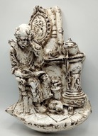 CUDNA scenka STARZEC na fotelu przepiękna tabliczka ciekawa INNA