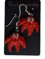 KOLCZYKI Z MODELINY OŚMIORNICA MORSKA OCTOPUS SEA