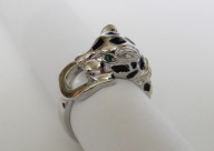 PIĘKNY PIERŚCIEŃ SZAFIR PANTERA