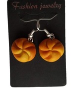 KOLCZYKI Z MODELINY BUŁKI KAJZERKI BIAŁE PIECZYWO