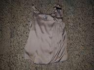 H&M elegancka bluzka stalowa srebrna szara 36