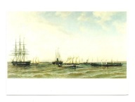 Pocztówka - Jachty pocztowe na redzie w Kronsztadzie