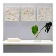 IKEA Bjornamo obraz 3 sztuki mapy miast 25x25 cm