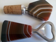 MIN 1624 zestaw korek i otwieracz kamień AGAT