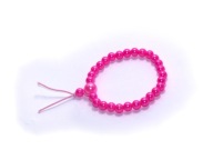 MALA buddyjska bransoleta guma akryl perła różowy