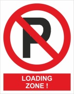 Naklejka PIKTOGRAM BHP, loading zone