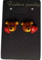 KOLCZYKI Z MODELINY MISIE MIŚ SERCE LOVE NA ŚWIĘTA