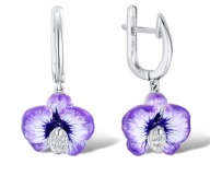 KOLCZYKI EMALIOWANE fiołki bratki wys z Pol 24h