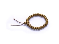 MALA buddyjska bransoletka gumka drewno złoty