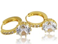 NA JUTRO Kolczyki pozłacane zatrzask z krysz, Swarovski odcień żółty