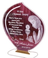 I KOMUNIA ŚWIĘTA PAMIĄTKA GRAWEROWANA z FOTO