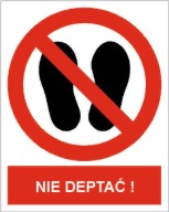 Naklejka PIKTOGRAM BHP, nie deptać