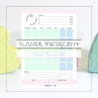 planer miesięczny do wydruku PDF kalendarz pastele