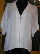 BIAŁA BLUZKA TOPHOP z WISKOZY z ZAMKIEM LUŹNA 40