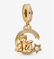 ZAWIESZKA PANDORY ANIOŁ I SPADAJĄCA GWIAZDA shine