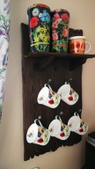 Wieszak drewniany vintage rustykalny loft kuchenny