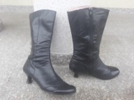 VAGABOND nr 40 eleganckie czarne kozaki skóra