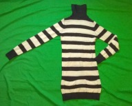 Biało-czarna, swetrowa tunika marki Select