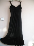 SOYA DŁUGA WELUROWA SUKIENKA wzory falbana 36/38