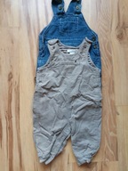 spodnie ogrodniczki 2 szt-h&m i st bern. 0-3 m