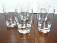 MAŁE KIELISZKI GRUBE DNO WÓDKA 5 SZT. XX w.