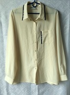 BLUZKA DAMSKA KREMOWA Z CZARNYM 44-46-48